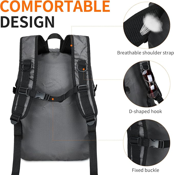 Small Hiking Backpack 35L Travel Lightweight Hiking Packable Daypack - Image 8