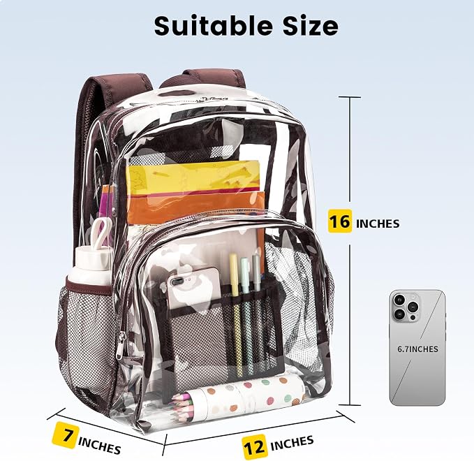 Vorspack Clear Backpack Heavy Duty PVC Transparent Backpack - Image 2