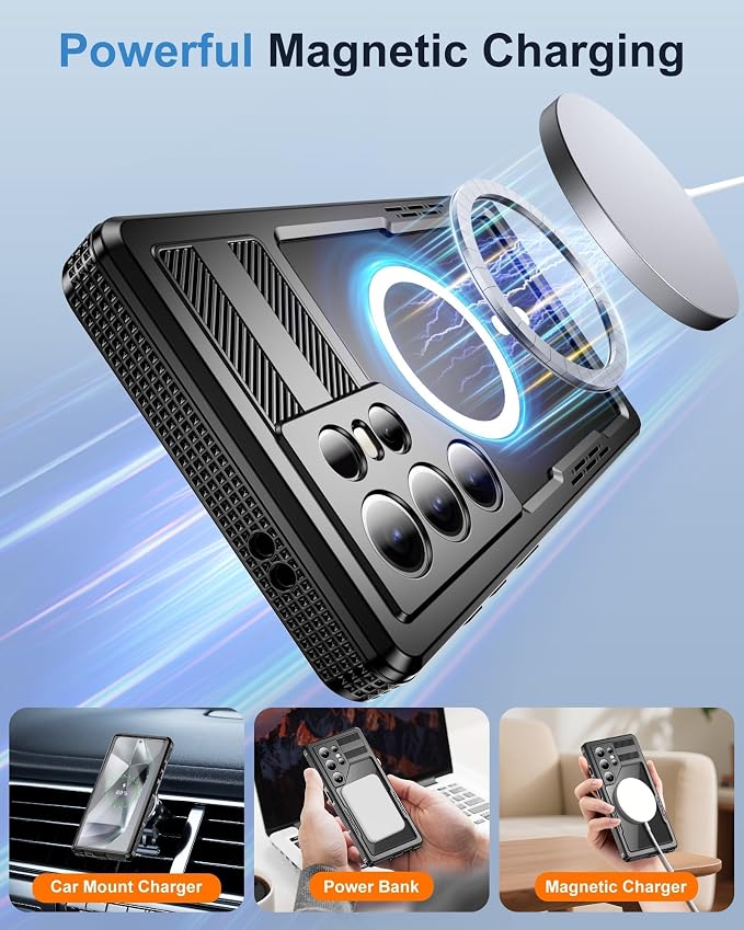 for Samsung Galaxy S24 Ultra Waterproof Case, Magnetic Heavy Duty Military - Image 7