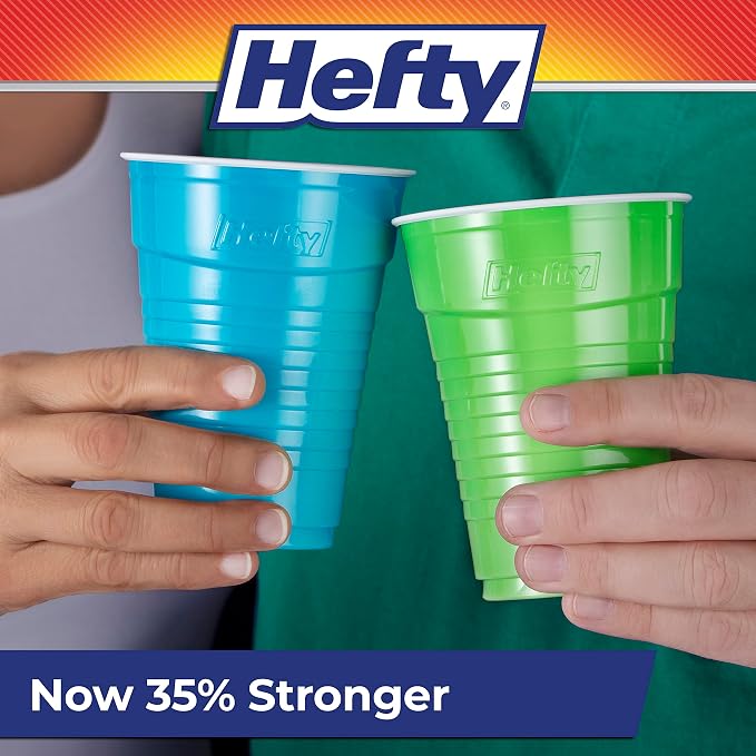 Hefty Party On Disposable Plastic Cups, 16 Ounce - Image 4
