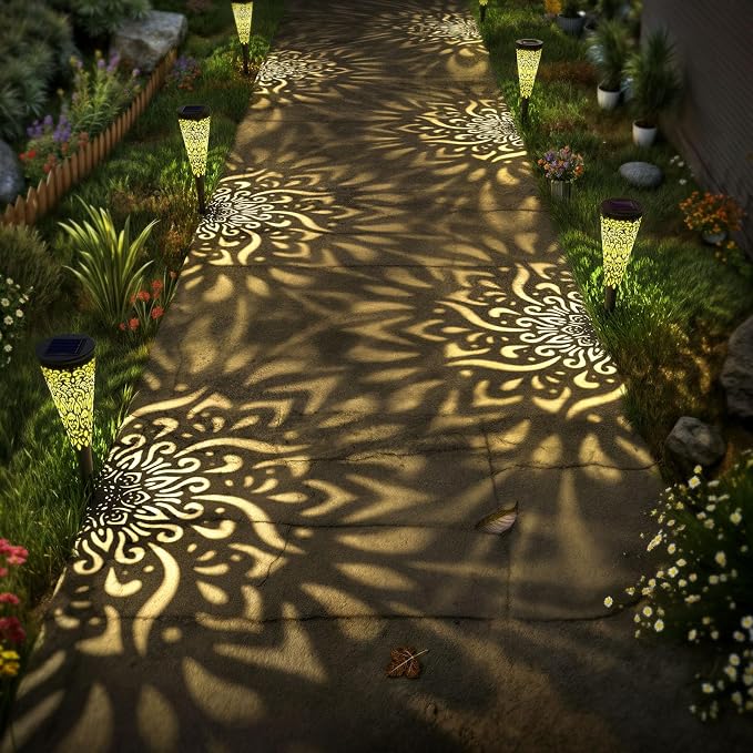 gardencave 6 Pack Solar Lights Outdoor Garden Decorative Mandala Solar Garden - Image 3