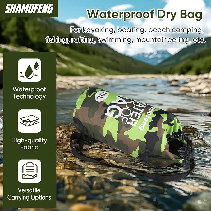 Waterproof Dry Bag 5L/10L/15L/20L/30L Roll Top Dry Storage Backpack - Image 2