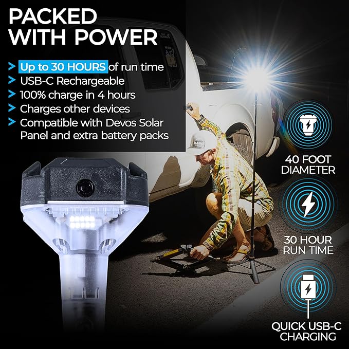 DEVOS - LIGHTRANGER 800 Mini Telescoping Camp Light, 4.5 Tall - Image 4