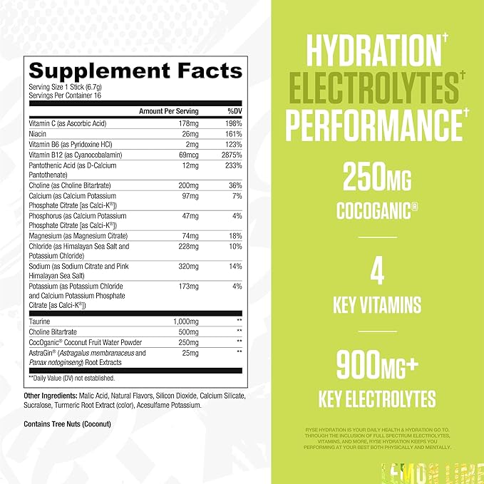 RYSE Hydration Electrolyte Powder Drink Mix Packets - Image 2