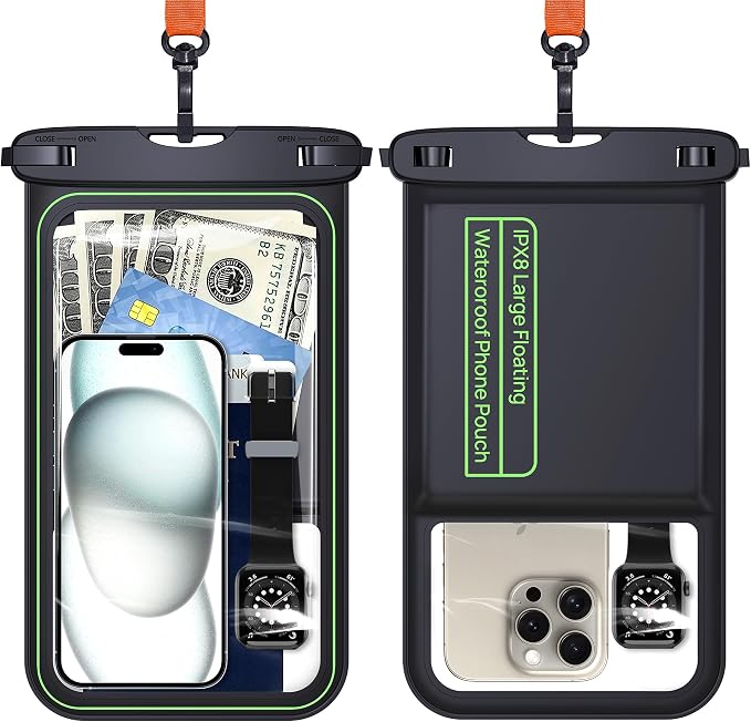 Lanhiem 10.5" Large Floating IP68 Waterproof Phone Pouch, Universal IPX8 Dry by LanhiemHome