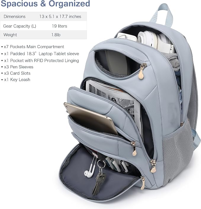 Boavan Laptop Backpack for women, 15.6 inch Laptop Bag - Image 2