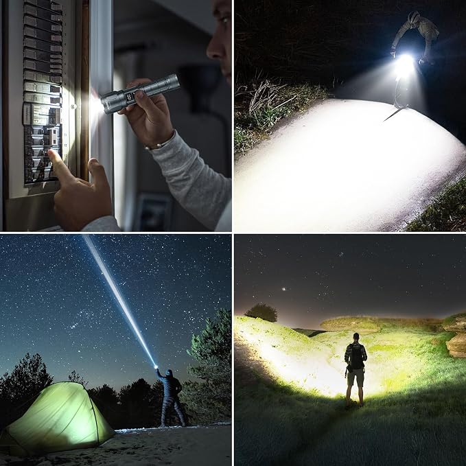 WdtPro LED Rechargeable Flashlight 2 Pack, Super Bright Zoomable 6000 Lumens - Image 7
