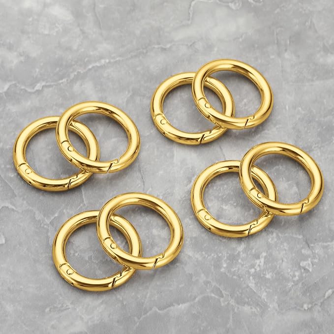 Gkeygo Key Ring Clip, 1 Inch Keychain Rings, 8 Pack Round Carabiner Clip - Image 6
