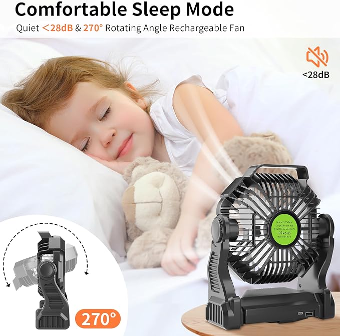 Rechargeable Portable Camping Fan - Image 5