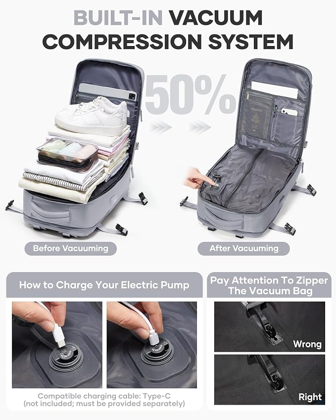 coofay Vacuum Backpack Travel - Image 2