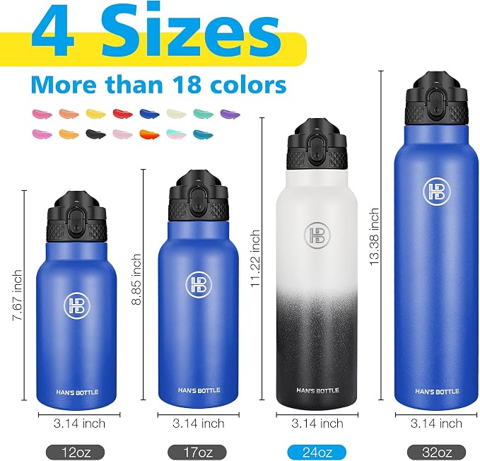 Han's Bottle Sports Water Bottle - 24 Oz - Image 2