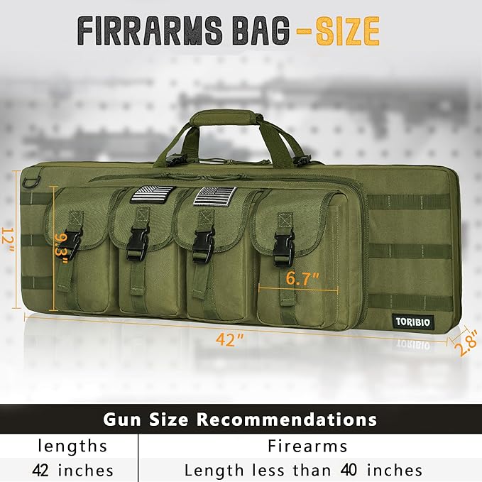 TORIBIO Double Rifle Case Soft Bag 32" 34" 36" 42" 46" 48'' 51“ 55” Gun Case - Image 2