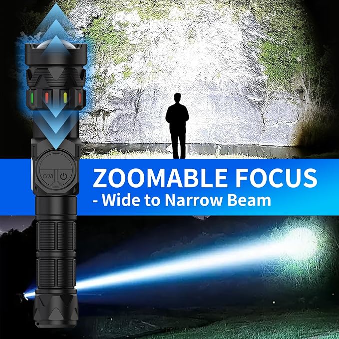 Esgofo Rechargeable Flashlights High Lumens 100000 Long Lasting LCD Display - Image 3