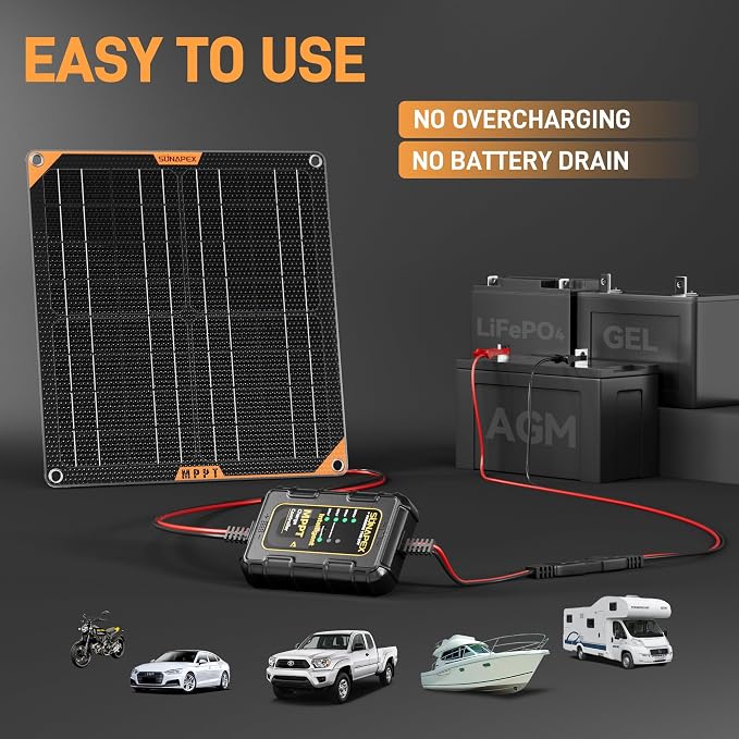 SUNAPEX 12V 20 Watt Solar Trickle Charger Maintainer - Image 7