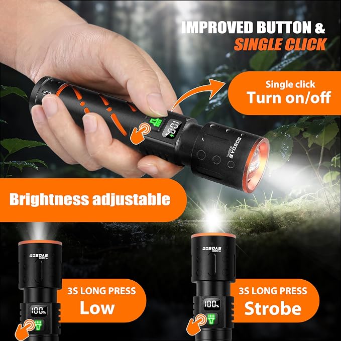 Rechargeable Flashlights High Lumens 100000 2 Pack, Super Bright 30W LED - Image 4