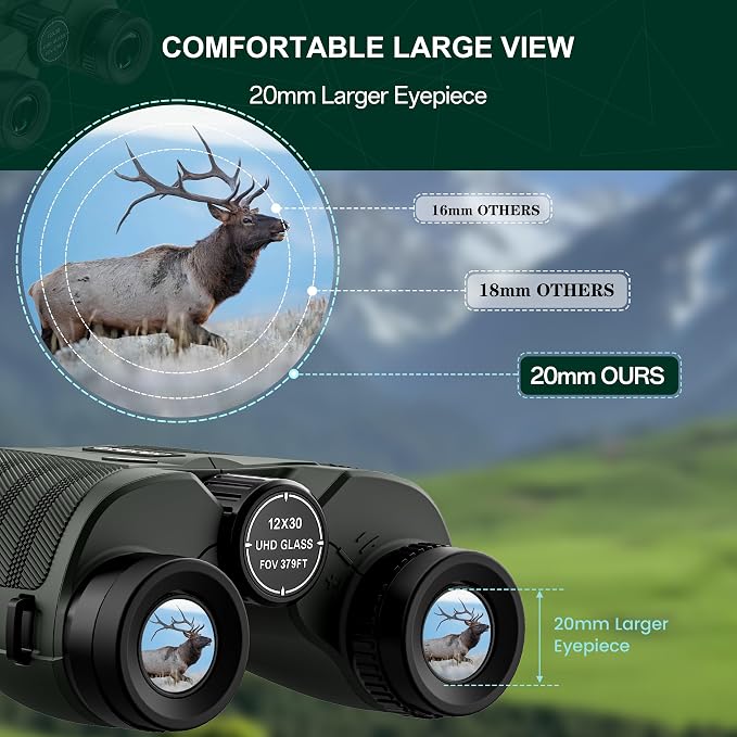 12x30 Compact HD Binoculars for Adults High Powered - Image 7