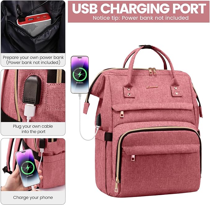 LOVEVOOK Laptop Backpack for Women, 17 Inch Professional Womens Travel Backpack - Image 4
