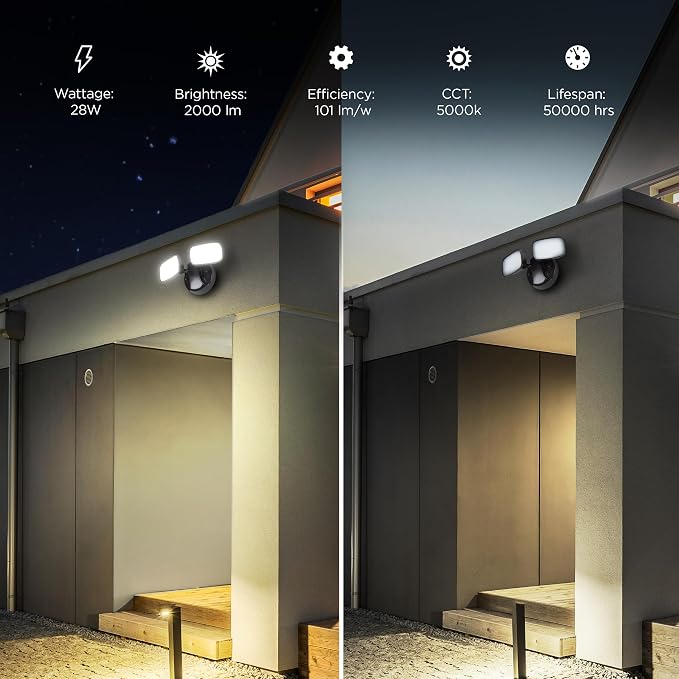 Feit Electric LED Security Outdoor Light, 28W LED Waterproof Flood Light - Image 4