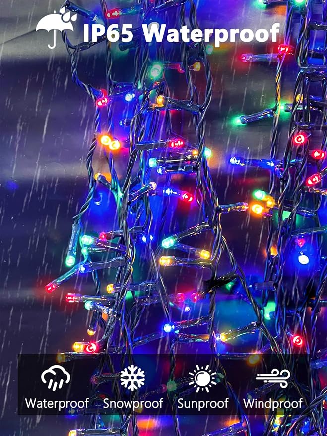 4 Pack 400 LED Solar Christmas Lights Outdoor, Solar String Lights - Image 4