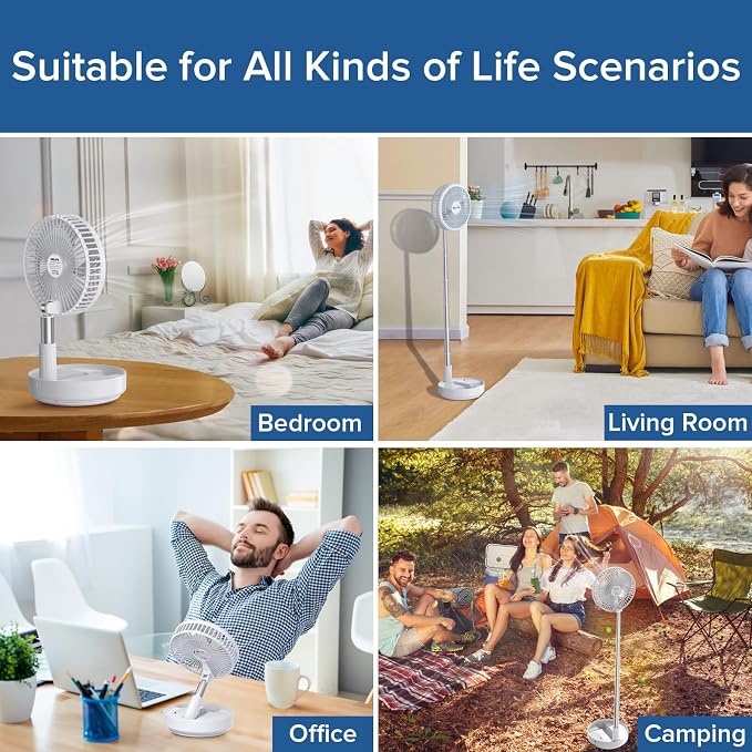 Belife X8 Portable Fan, Cordless 7200mAh Battery Operated Oscillating Fan - Image 4