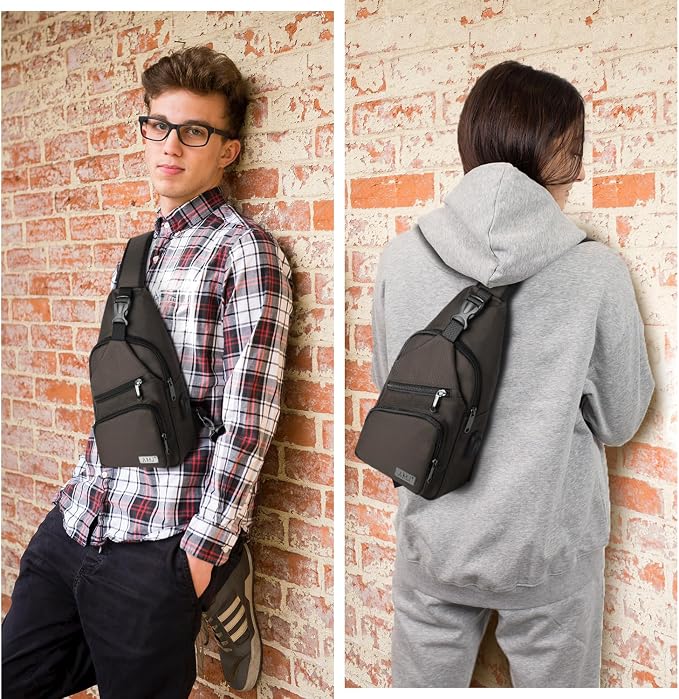 AMJ Crossbody Sling Bag Men Women, Casual Shoulder Backpack, Chest Daypack - Image 6
