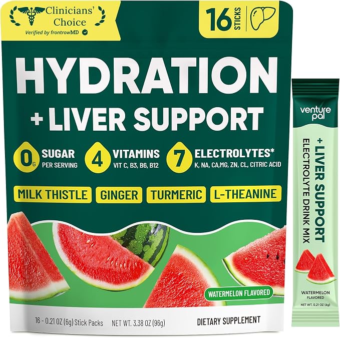 Venture Pal Hydration Packets + Liver Support- Liquid Daily IV Electrolyte by VenturePal