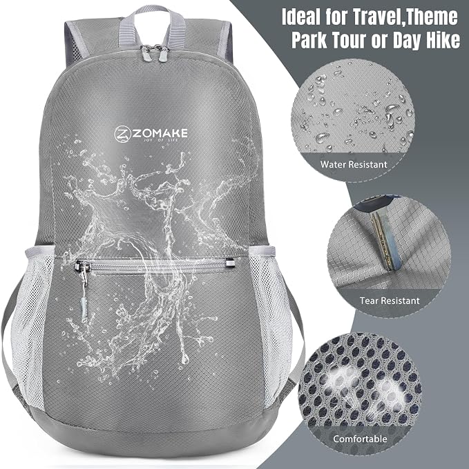 ZOMAKE Ultra Lightweight Hiking Backpack 20L, Packable Small Backpacks Water - Image 4