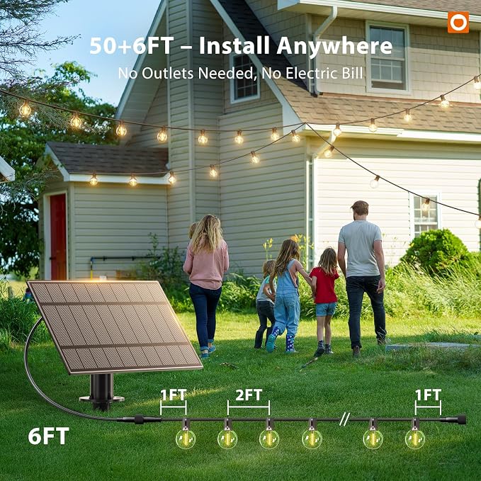 addlon 50FT Solar String Lights Outdoor Waterproof - Image 7