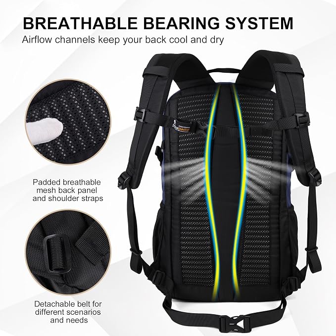 MOUNTAINTOP Hiking Backpack, 25/30L Camping Backpack, Men Women Hiking Daypack - Image 6