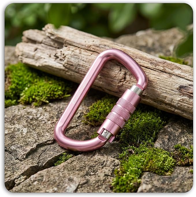 FresKaro 3inch 12kN-2698lbs Auto Locking Carabiner Clips, Solid D Shape - Image 6