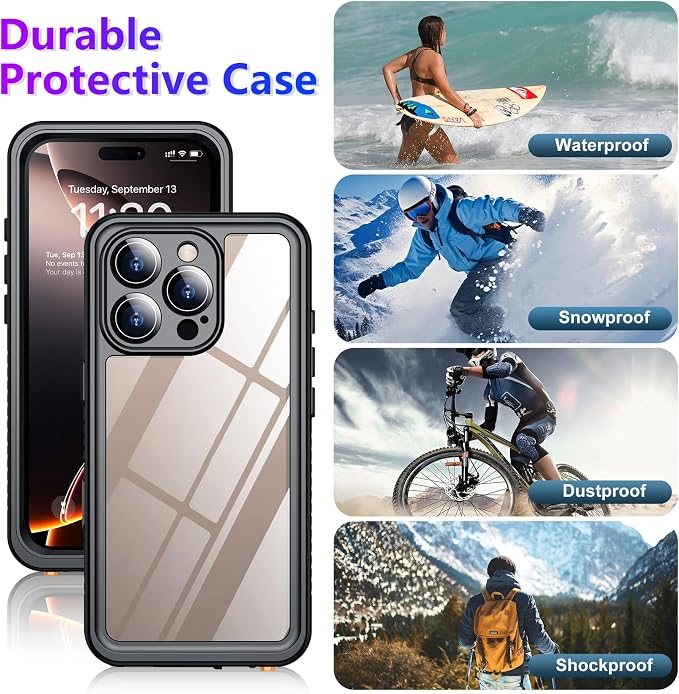 Temdan Compatible with iPhone 16 Pro Max Case Waterproof, Built-in Screen & - Image 5