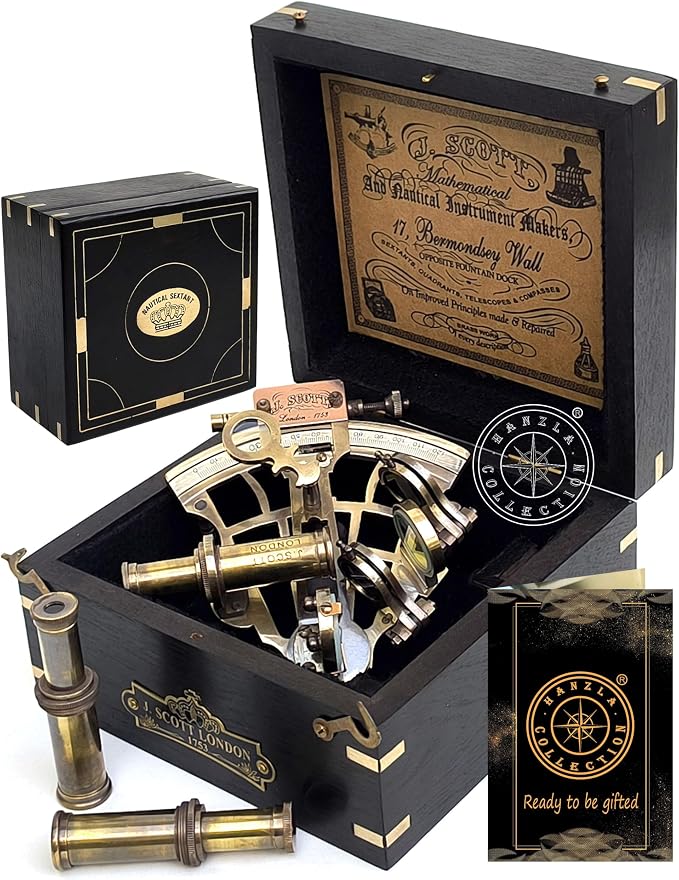 J. Scott London Brass Ship Sextant by HanzlaCollection