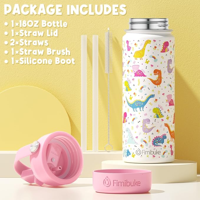 Fimibuke Kids Insulated Water Bottle, 18oz BPA FREE 18/8 Stainless Steel Kids - Image 6
