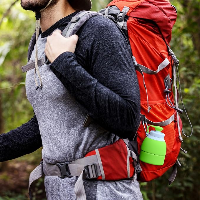 Collapsible Lightweight 20oz Water Bottle, Food-Grade Silicone BPA Free - Image 3