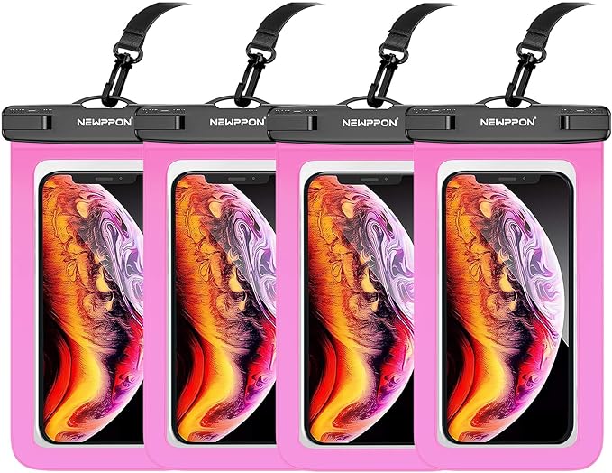 4 Pack 8.5“ Waterproof Cell Phone Pouch by Newppon