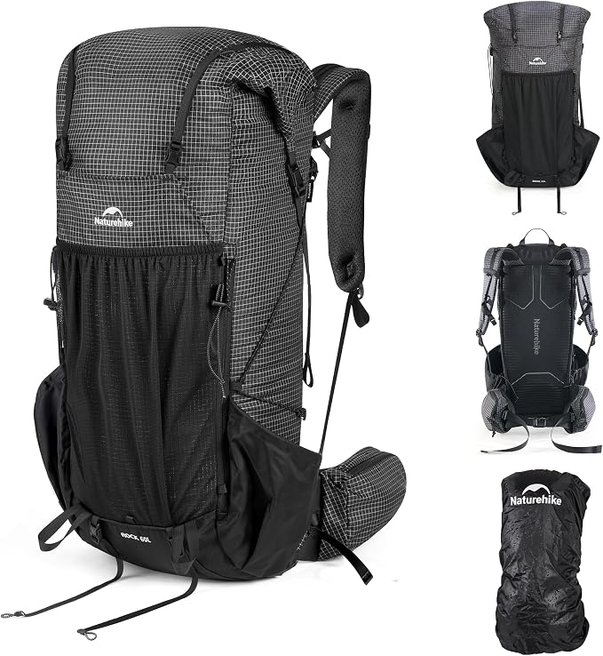 Naturehike 60L Rock 2.0 Upgraded Internal Frame Hiking Backpack by Naturehike