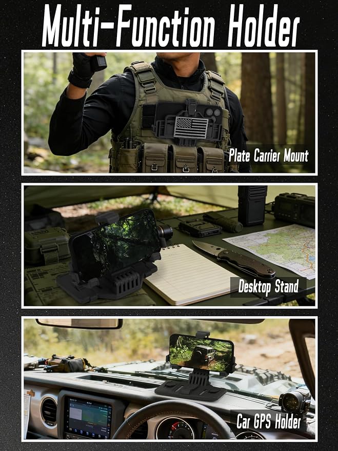 Tactical Molle Phone Holder for Plate Carrier Vest, Quick-Release Heavy Duty - Image 2