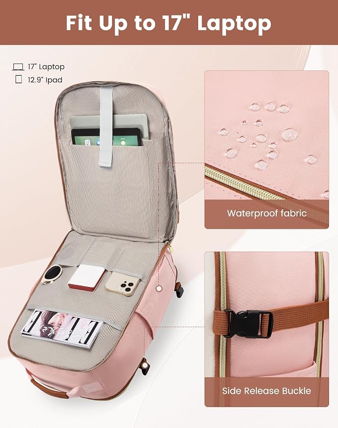 LOVEVOOK 40L Travel Backpack for Women & Men, Airline Approved Carry On Luggage - Image 8
