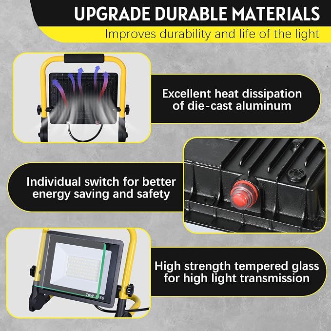 10000LM LED Work Light: Portable Work Light - Image 9