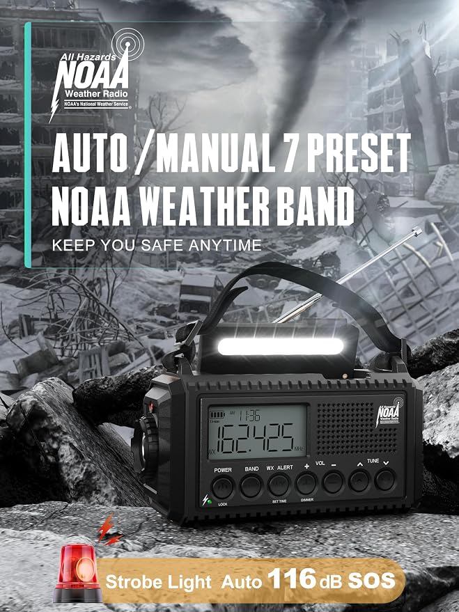 5000 Hand Crank Emergency Radio, NOAA Weather Radio - Image 3