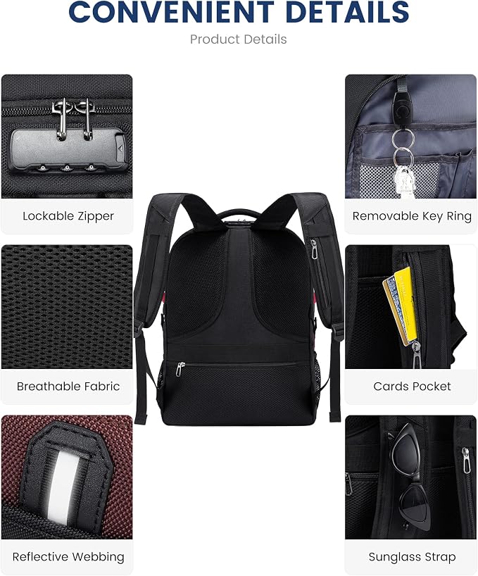 LOVEVOOK Travel Backpack for Men 17inch Large Work Backpack for Men Large - Image 5