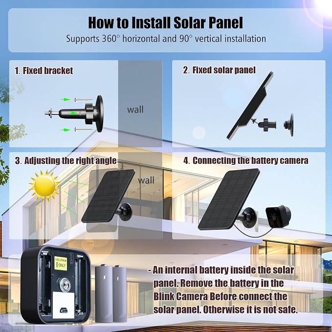 Rhorawill 4 Pack Solar Panel for Blink Outdoor 2K+/4/Outdoor XT3 and XT2/XT - Image 6