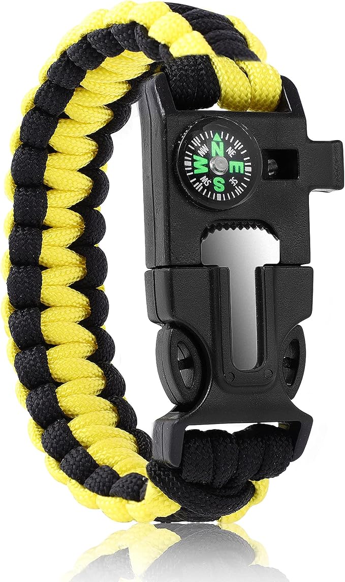 Bracelets, Survival Bracelets for Men Paracord Tactical 5-in-1 Camping Gear Kits by Oadnfa