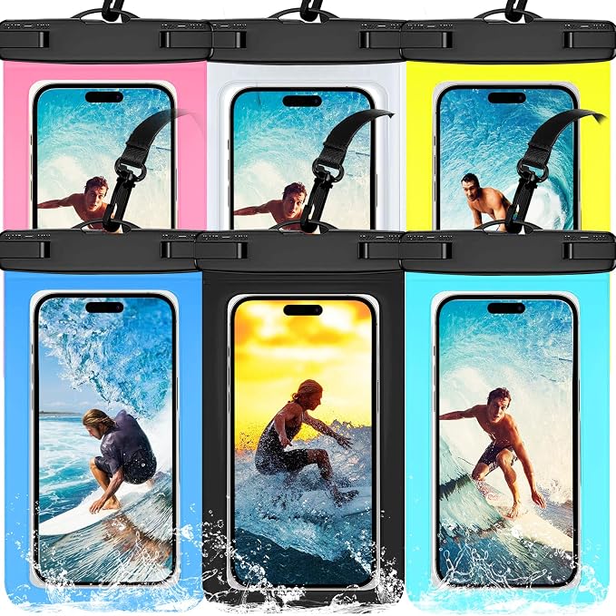 6 Pack Waterproof Phone Pouch IPX8 Universal Waterproof Case Dry Bag Phone by 70+Years+Loved