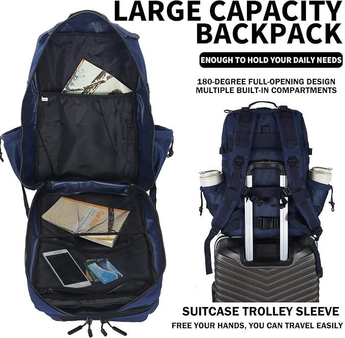 Sparklekle Military Tactical Backpack 45L 3 Day Assault Pack Waterproof Molle - Image 5