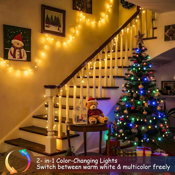 JMEXSUSS Globe String Lights Indoor, Color Changing Christmas Lights Plug in - Image 2