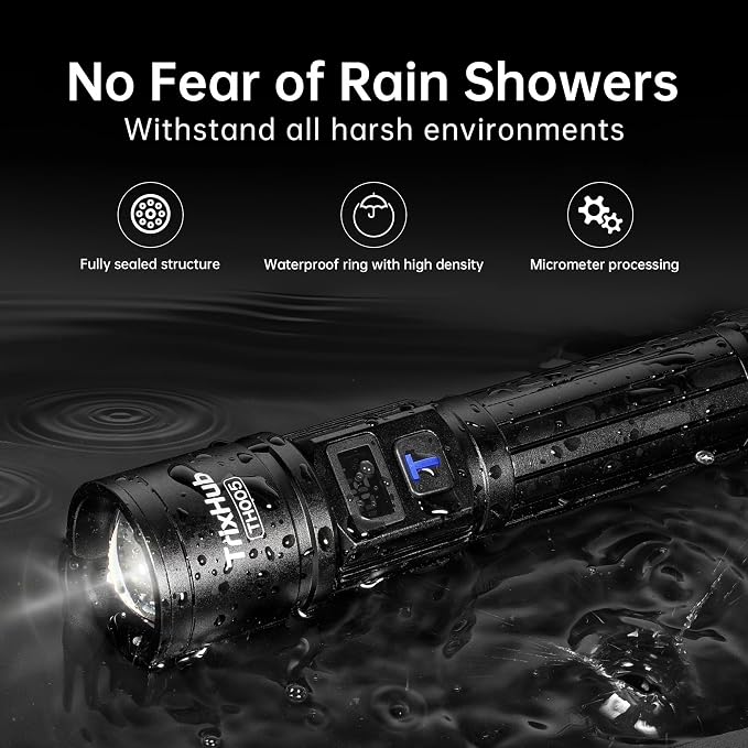TrixHub Rechargeable Flashlights High Lumens, 5Mode Flash Light - Image 7