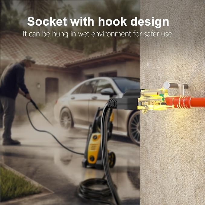 HUANCHAIN 12/3 Gauge Heavy Duty Outdoor Extension Cord 75 ft Waterproof - Image 2