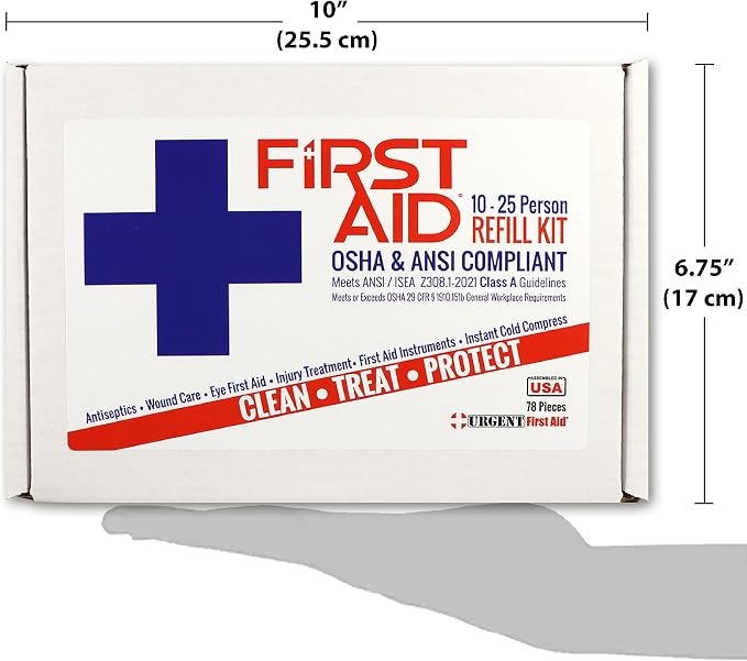 OSHA & ANSI First Aid Kit Refill/Upgrade, 25 Person, 78 Pieces, ANSI 2021 Class - Image 7