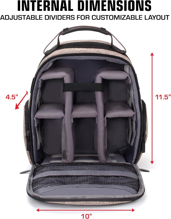 USA Gear Audio Equipment Backpack Fits Audio-Technica System 10, Shure BLX4 - Image 2